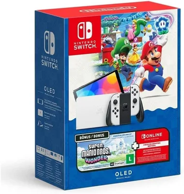 Bundle Nintendo Switch OLED + Super Mario Bros. Wonder + 3 Meses de Nintendo Switch Online — imagem 1